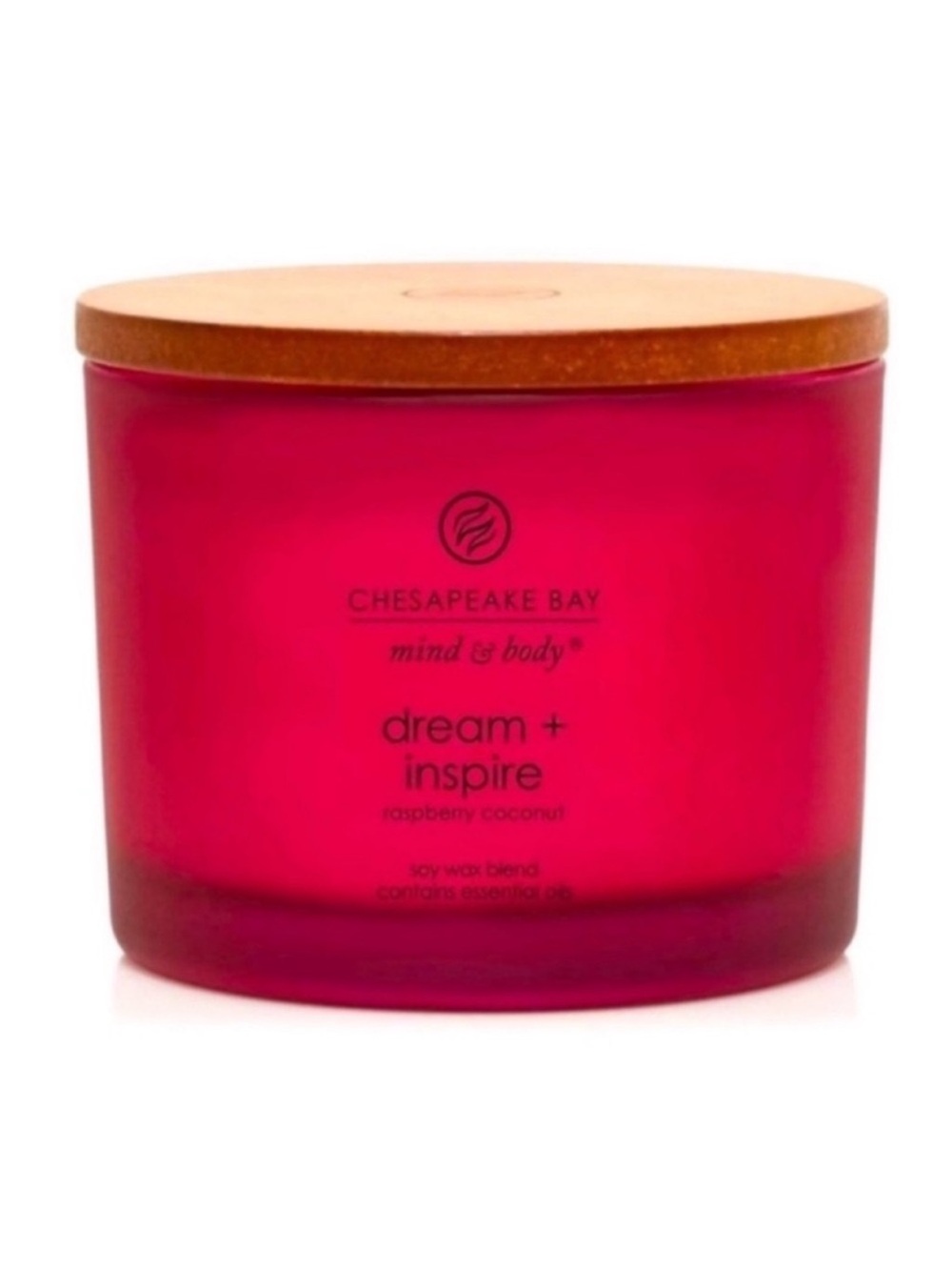 New Chesapeake Bay Mind and Body Dream and Inspire Raspberry Coconut Candle